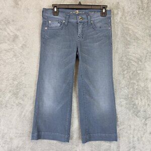 7 For All Mankind Jeans Womens 26 Crop Dojo Wide Leg Cropped Stretch Made USA